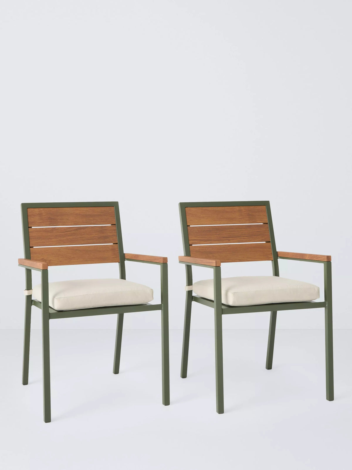 John Lewis Platform Garden Dining Armchair, Set of 2, Green