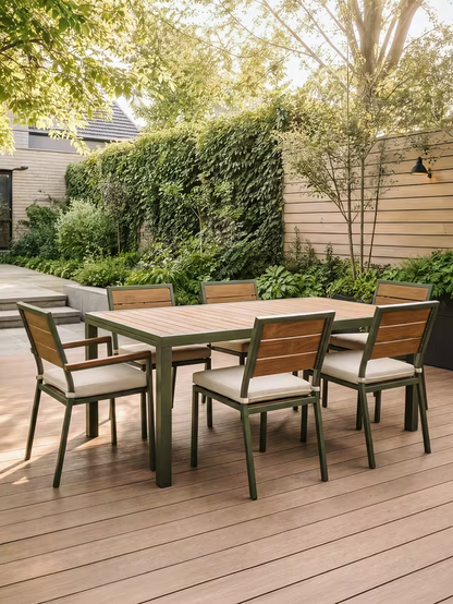 John Lewis Platform Garden Dining Armchair, Set of 2, Green