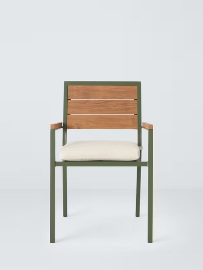 John Lewis Platform Garden Dining Armchair, Set of 2, Green