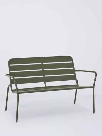 John Lewis Tri-Colour Metal Garden Furniture Set  2 Benches & 1 Armchair