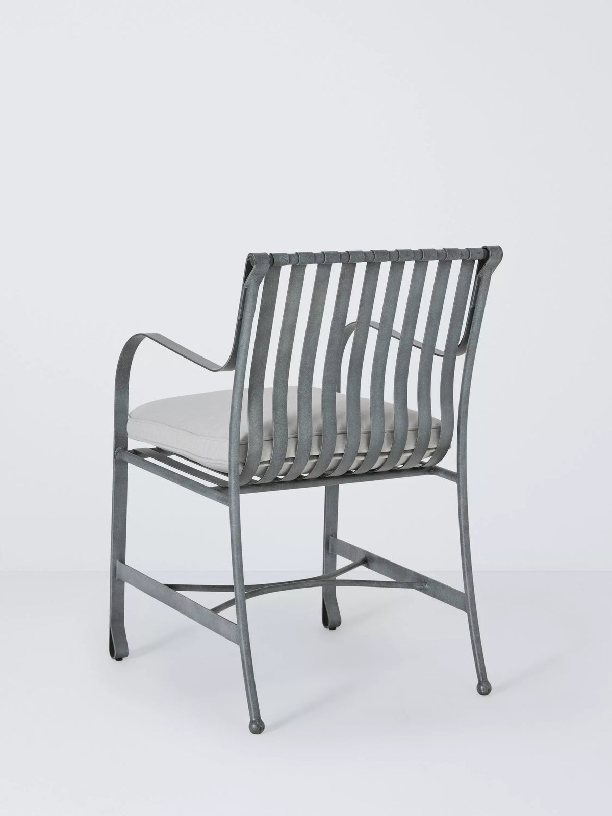 John Lewis Ribbon Metal Garden Dining Armchairs Grey Set of 2