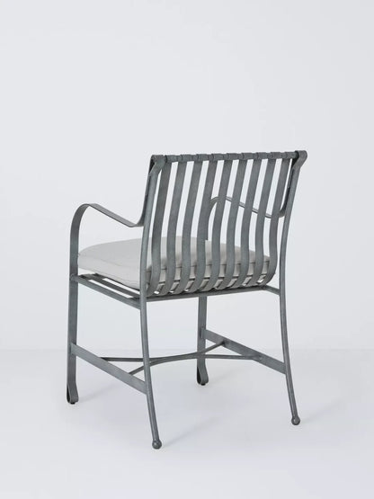John Lewis Ribbon 6-Seater Rectangular Metal Garden Dining Table & Chairs Set, Grey