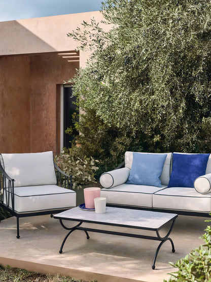 John Lewis Solara Metal 2-Seater Garden Sofa, Black