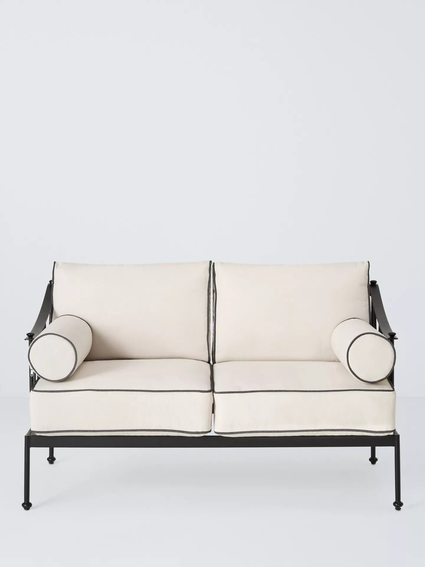 John Lewis Solara Metal 2-Seater Garden Sofa, Black