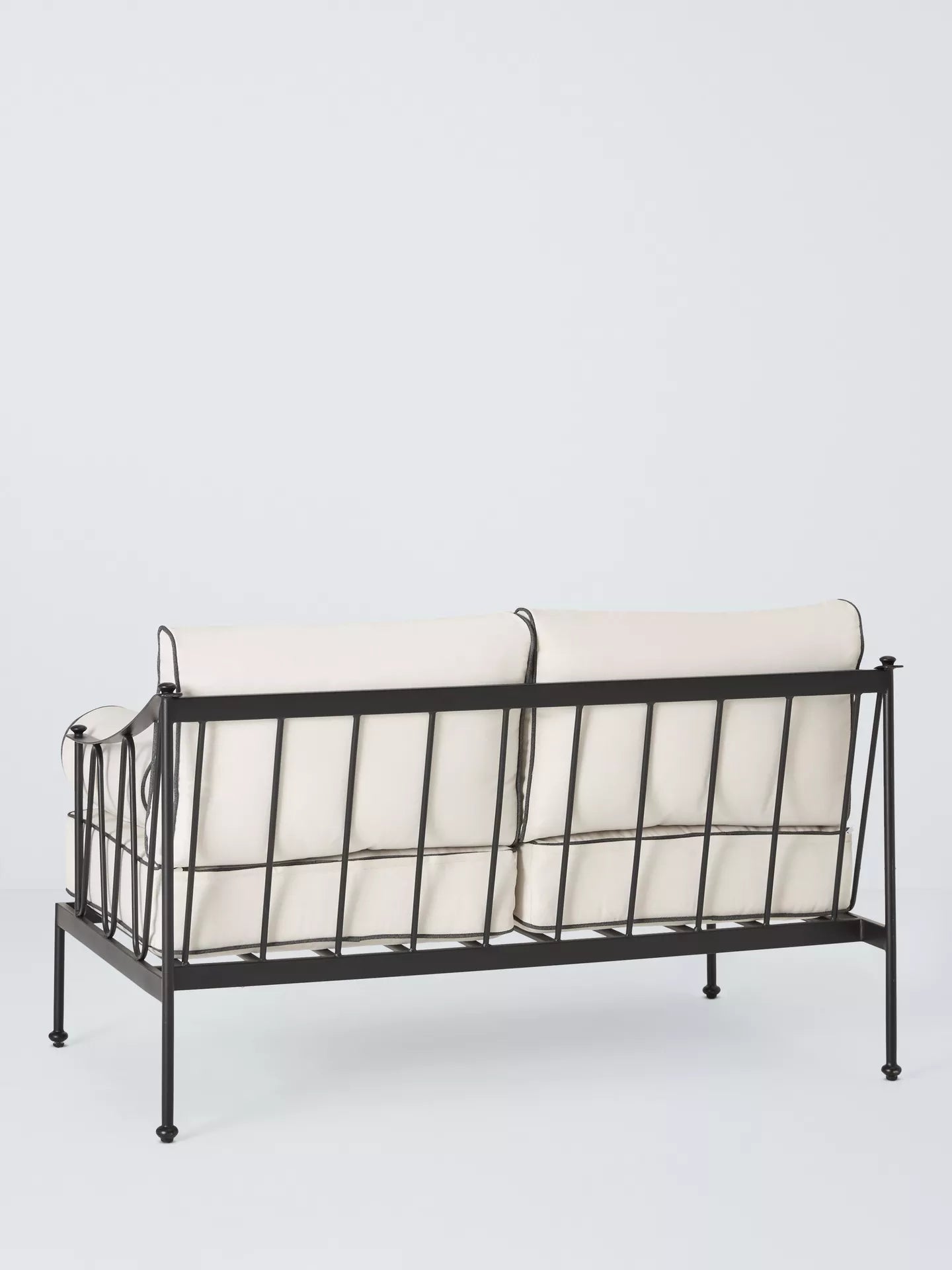 John Lewis Solara Metal 2-Seater Garden Sofa, Black