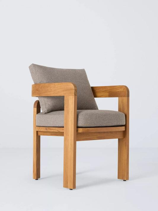John Lewis Terra Teak Wood Garden Dining Chairs, Set of 2