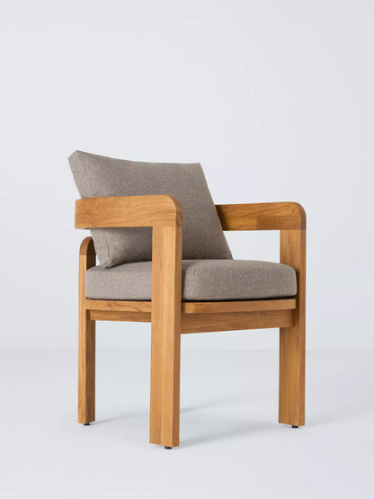 John Lewis Terra Teak Wood Garden Dining Chairs, Set of 2