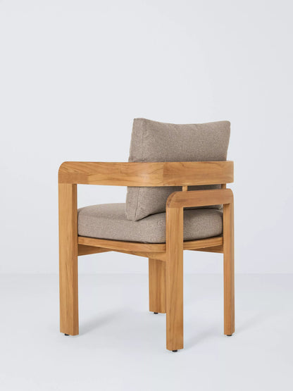 John Lewis Terra Teak Wood Garden Dining Chairs, Set of 2