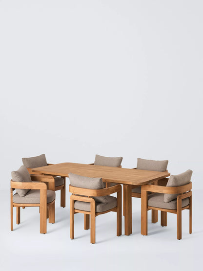 John Lewis Terra Teak Wood Garden Dining Chairs, Set of 2