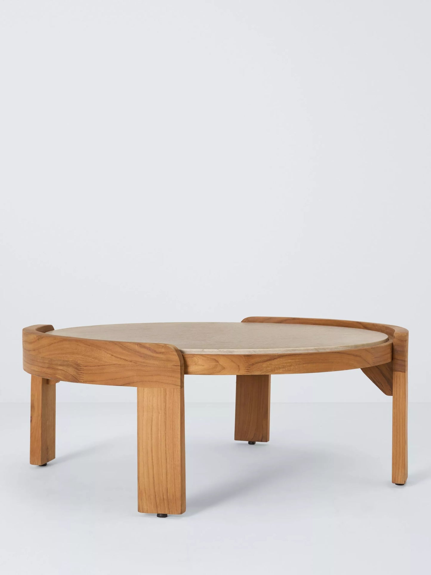 John Lewis Terra Teak Wood Round Garden Coffee Table, 90cm