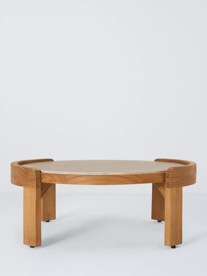 John Lewis Terra Teak Wood Round Garden Coffee Table, 90cm