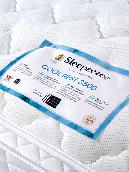 Sleepeezee Cool Rest 3500 Pocket Spring Mattress, Medium/Firm Tension, Super King Size