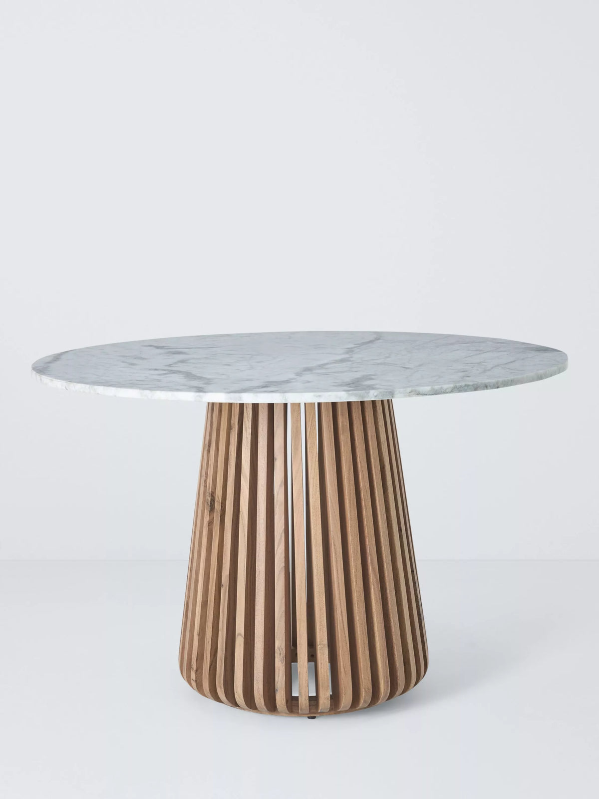 John Lewis Stave Marble Top 4 Seater Round Dining Table, Natural