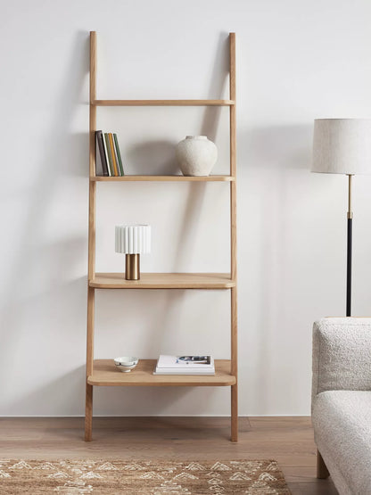 John Lewis Leaning Bookcase, FSC Certified (Oak Veneer/Solids), Natural