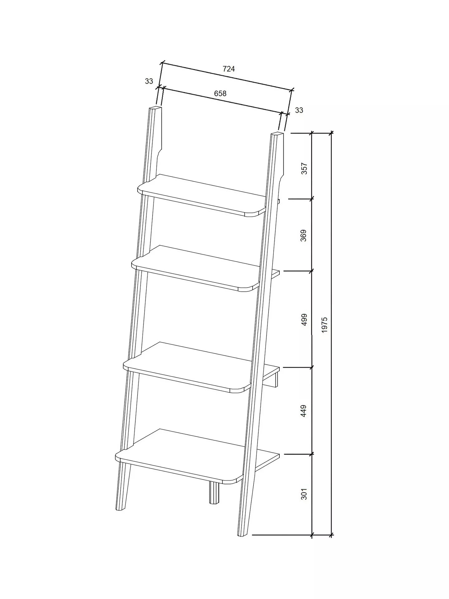 John Lewis Leaning Bookcase, FSC Certified (Oak Veneer/Solids), Natural