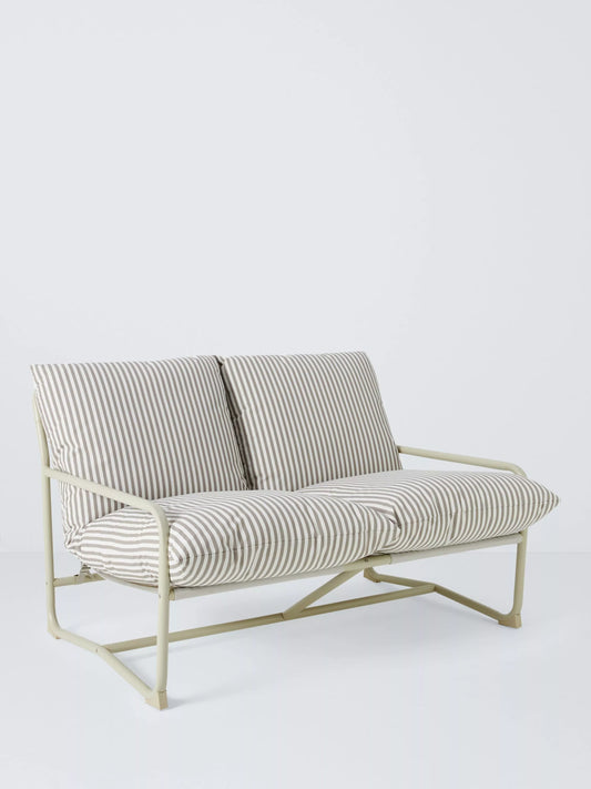 John Lewis Marcy 2-Seater Sling Garden Sofa, Greige
