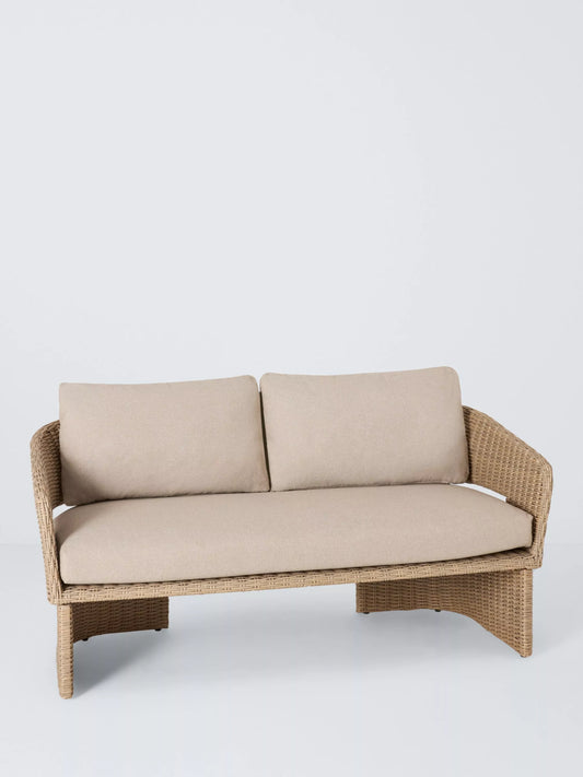 John Lewis Haven Woven 2-Seater Garden Sofa, Sandstone