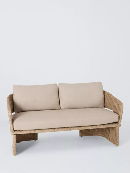 John Lewis Haven Woven 2-Seater Garden Sofa, Sandstone