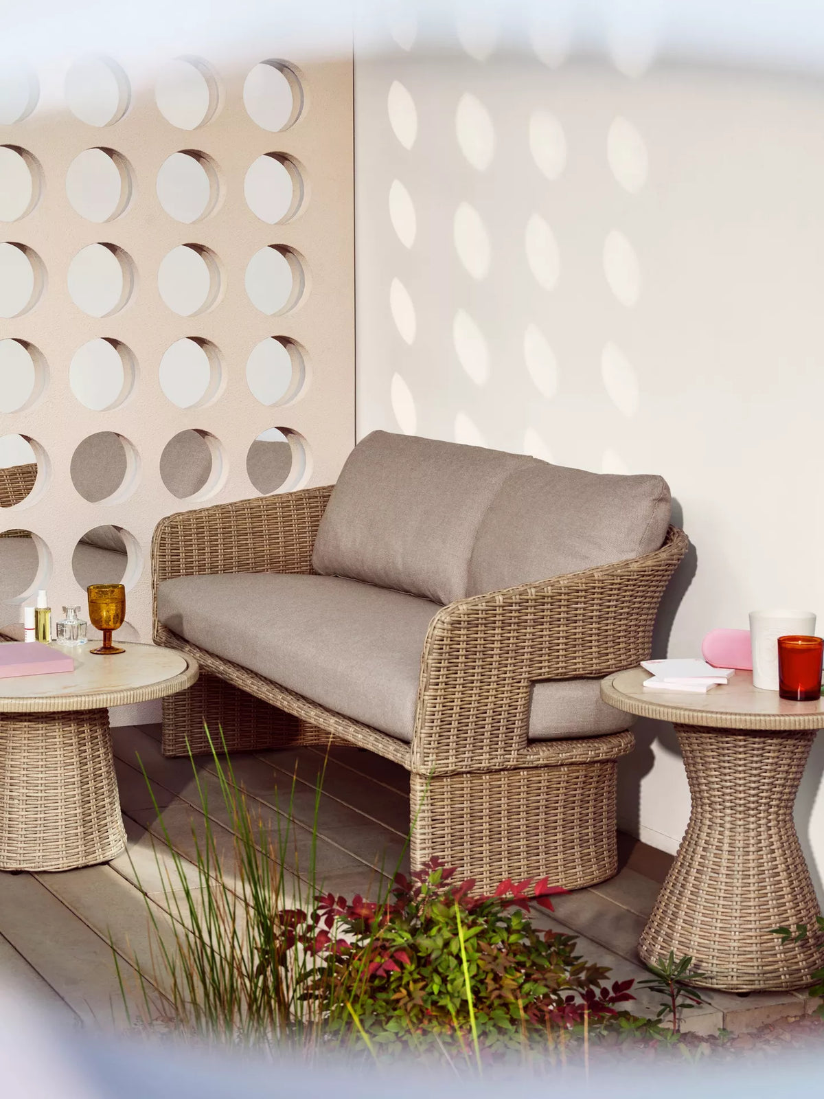 John Lewis Haven Woven 2-Seater Garden Sofa, Sandstone
