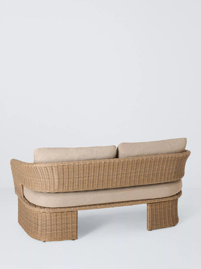 John Lewis Haven Woven 2-Seater Garden Sofa, Sandstone