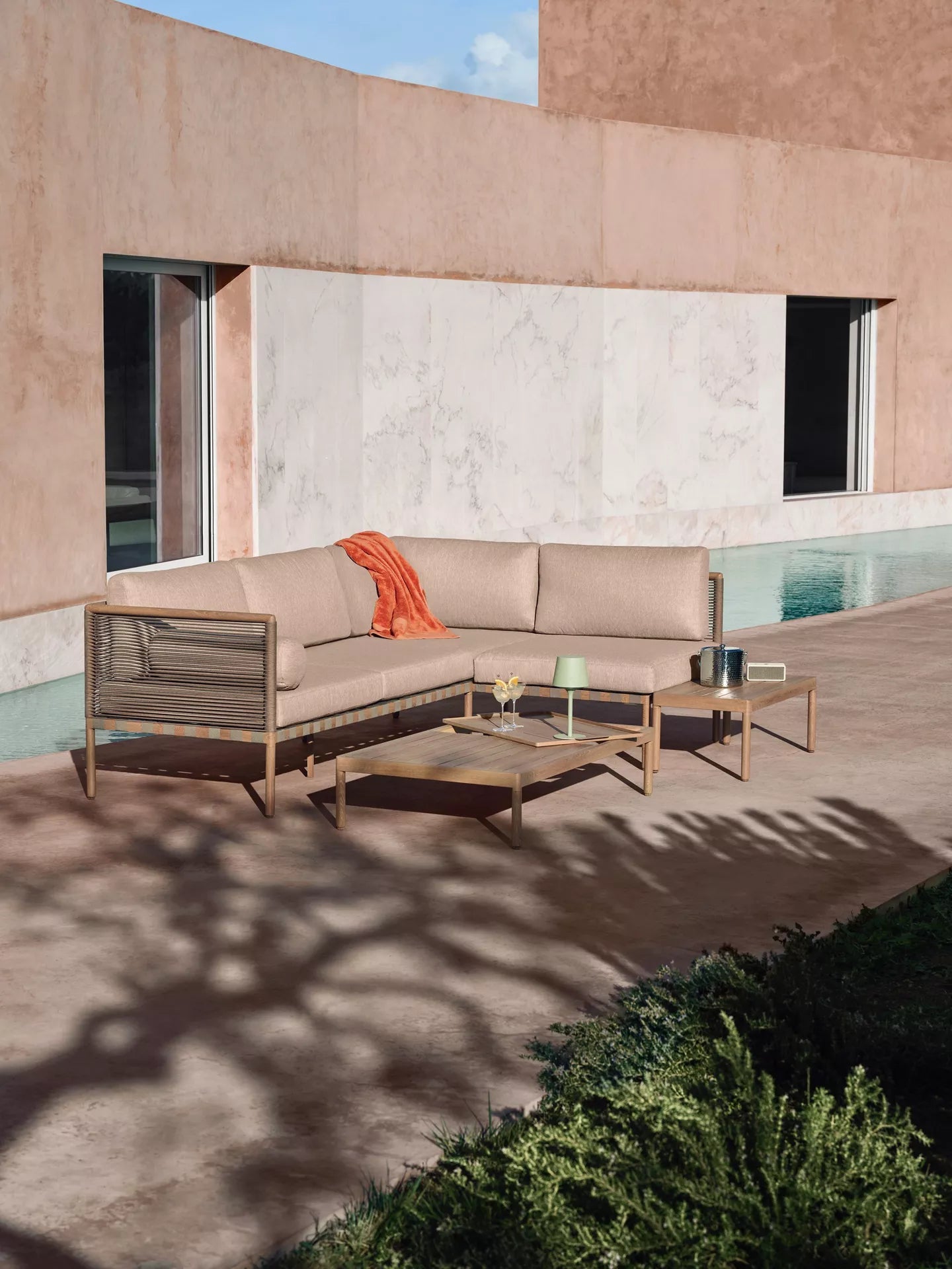 John Lewis Sahara 5-Seater John Lewis Sahara 4-Seater Modular Corner Garden Lounge Set, Mocha