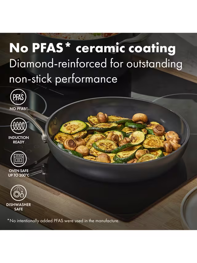 OXO Professional Hard Anodised Aluminium Ceramic Non-Stick Frying Pan Set, 2 Pie