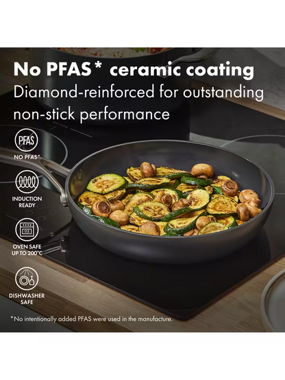 OXO Professional Hard Anodised Aluminium Ceramic Non-Stick Frying Pan Set, 2 Pie
