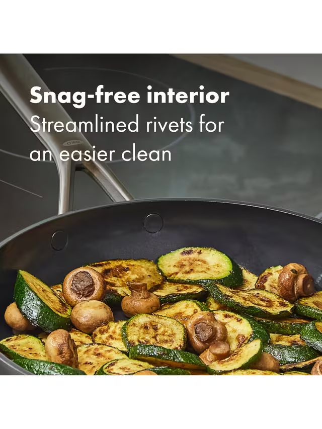 OXO Professional Hard Anodised Aluminium Ceramic Non-Stick Frying Pan Set, 2 Pie