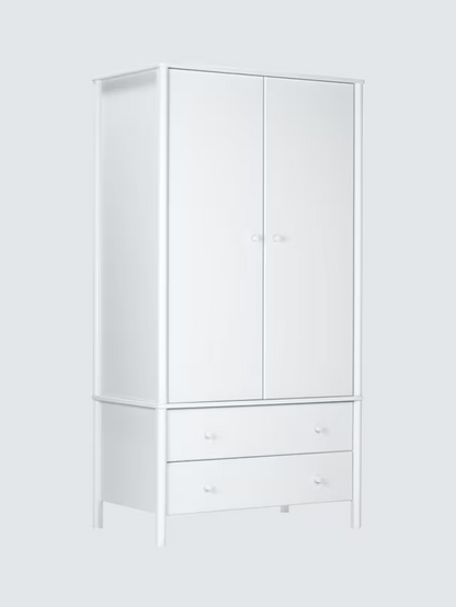 John Lewis  Spindle Double Wardrobe with 2 Drawers, Like New, Grey