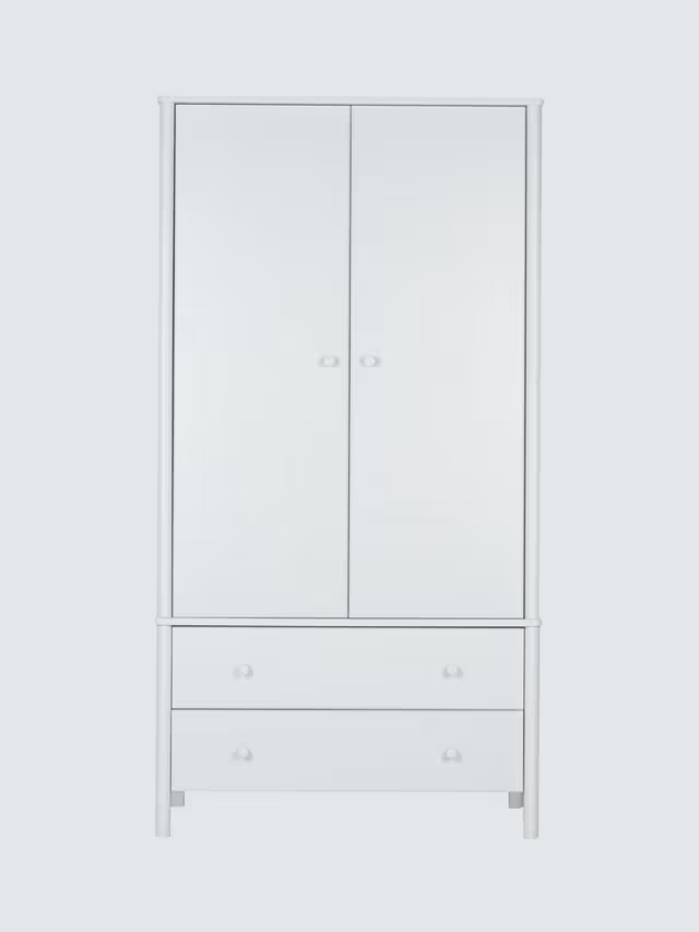 John Lewis  Spindle Double Wardrobe with 2 Drawers, Like New, Grey