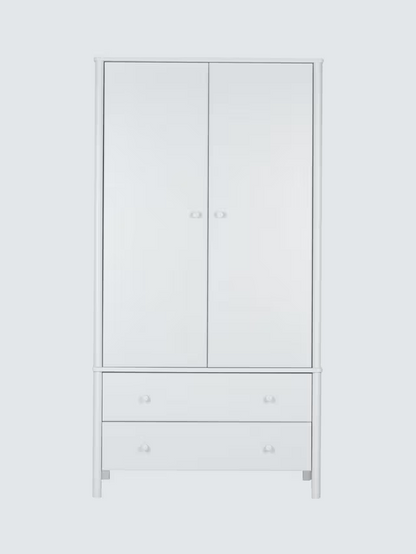 John Lewis  Spindle Double Wardrobe with 2 Drawers, Like New, Grey