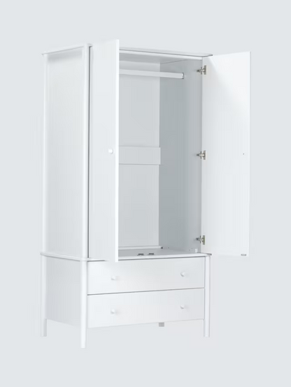 John Lewis  Spindle Double Wardrobe with 2 Drawers, Like New, Grey