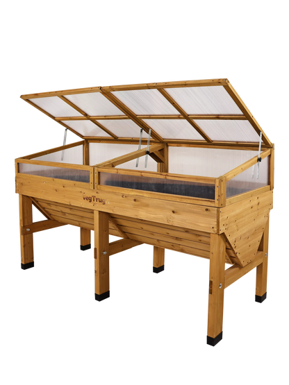 VegTrug Cedar Wood Cold Frame, 1.8m, Natural