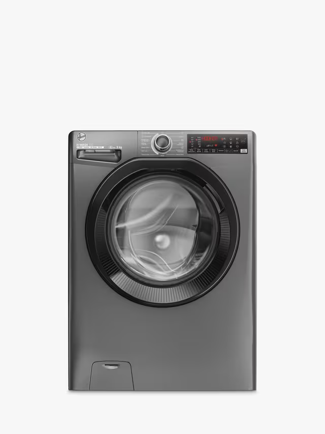 Hoover H-WASH 350 H3WPS696TMBR6-80 Freestanding Washing Machine, 9kg Load, 1600rpm Spin, Graphite