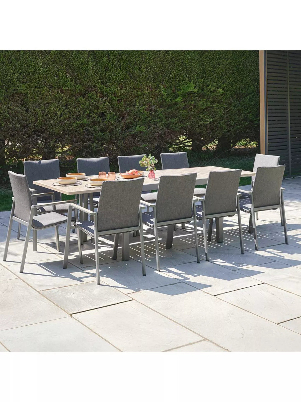 LG Outdoor Sanctuary 8-Seater Extending Garden Dining Table & Chairs Set, Birch