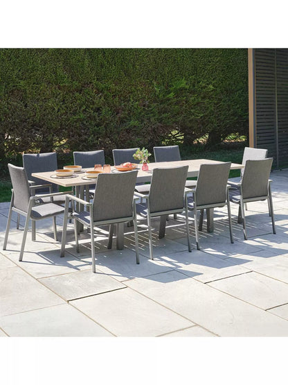 LG Outdoor Sanctuary 8-Seater Extending Garden Dining Table & Chairs Set, Birch