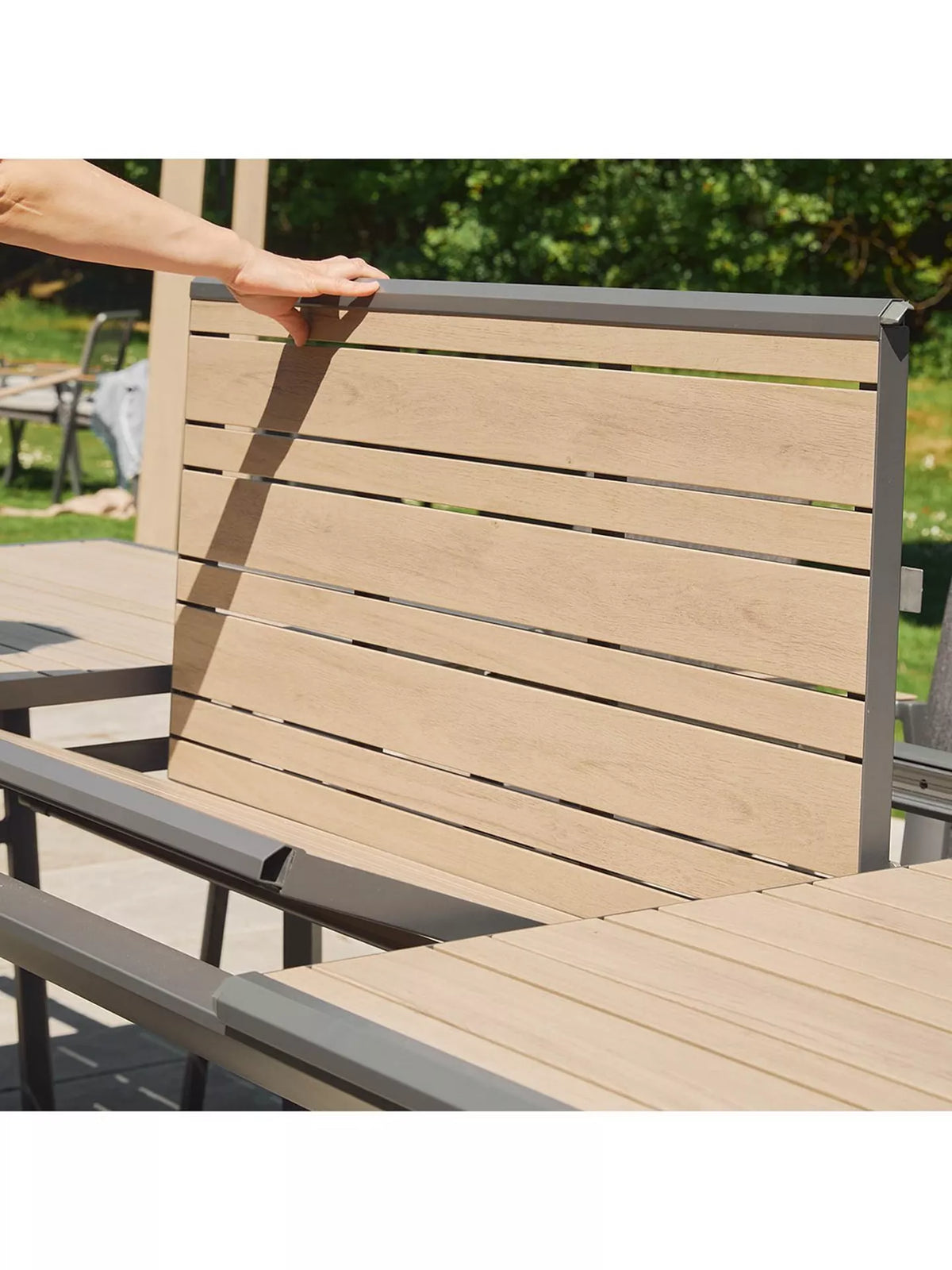 LG Outdoor Sanctuary 8-Seater Extending Garden Dining Table & Chairs Set, Birch