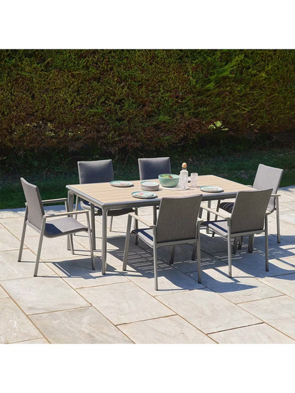 LG Outdoor Sanctuary 8-Seater Extending Garden Dining Table & Chairs Set, Birch