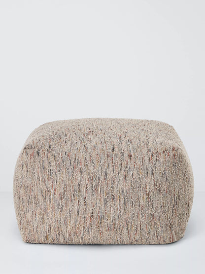 John Lewis Boucle Square Pouffe, Natural