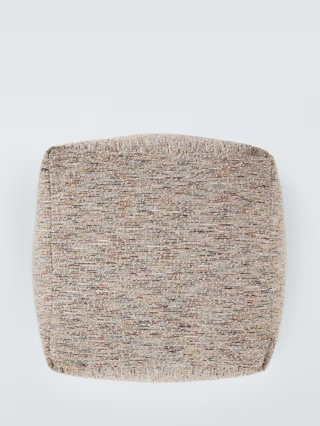 John Lewis Boucle Square Pouffe, Natural