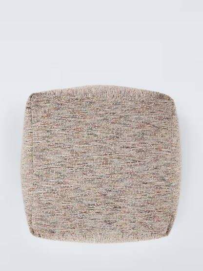 John Lewis Boucle Square Pouffe, Natural