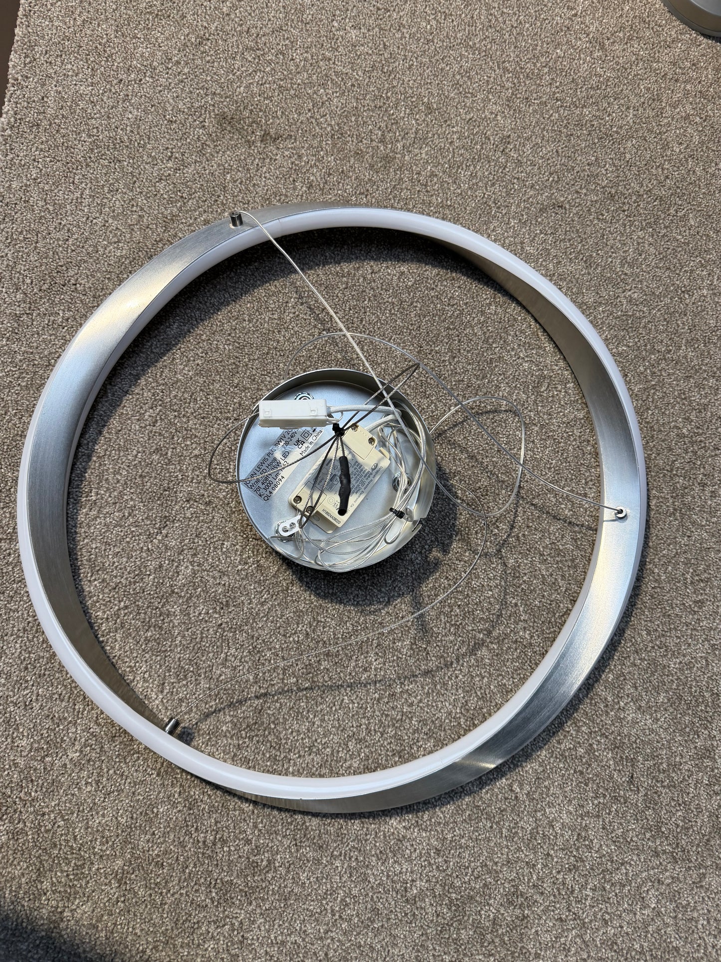 John Lewis Wrap LED Hoop Ceiling Light, Brushed Aluminium