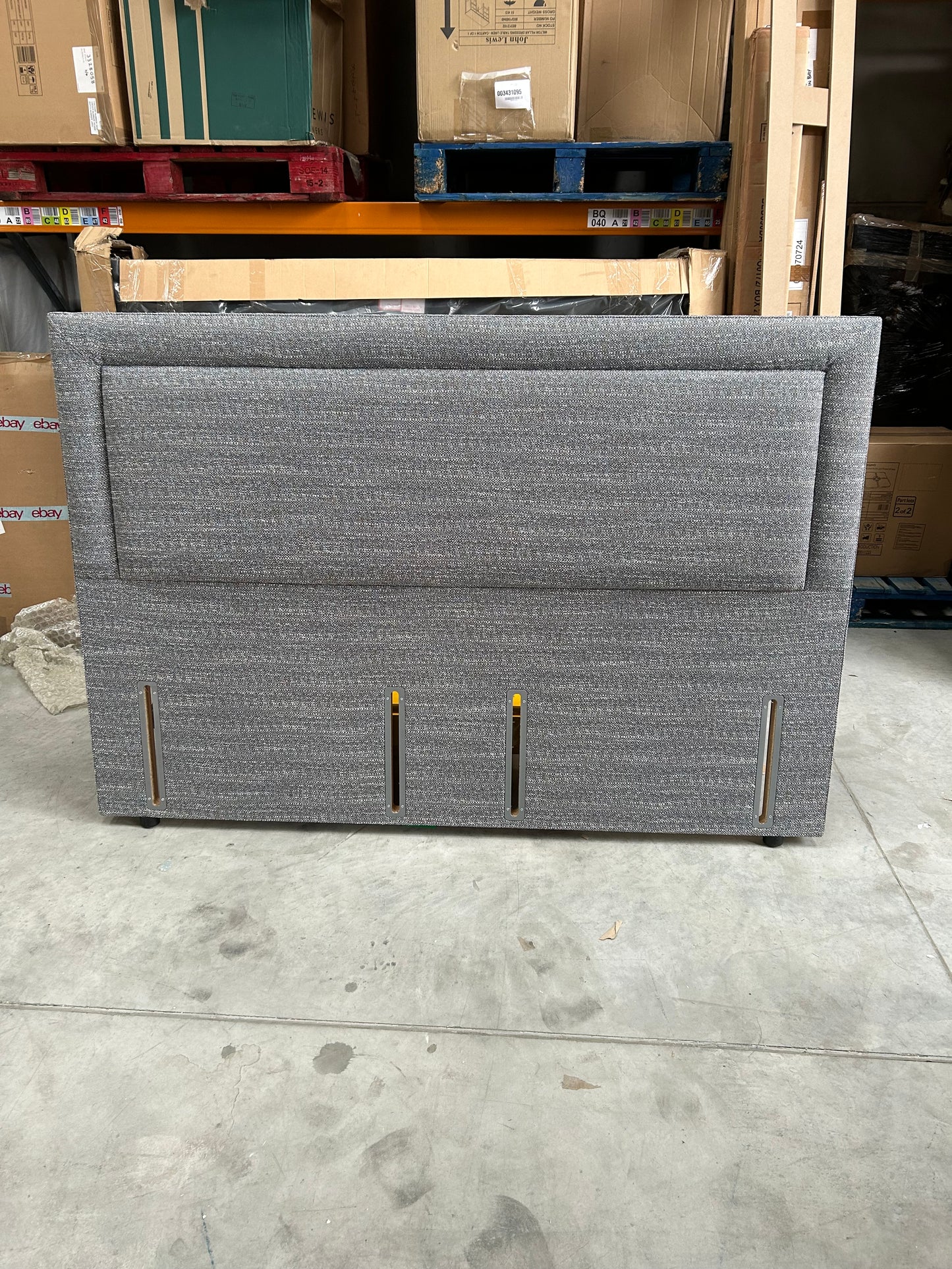 Vispring Viola Full Depth Upholstered Headboard Super King Size Boucle Sodalite