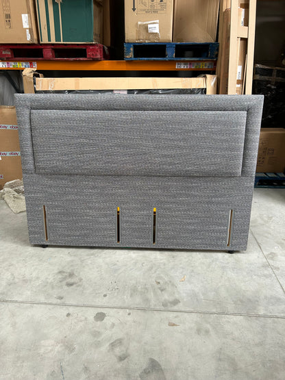 Vispring Viola Full Depth Upholstered Headboard Super King Size Boucle Sodalite