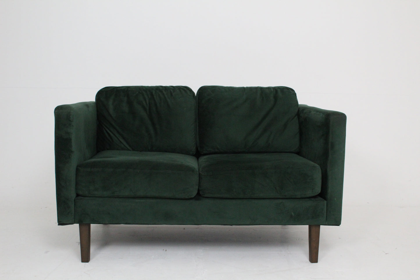 John Lewis Eavis Small 2 Seater Sofa, Dark Leg, Bottle Green Smooth Velvet