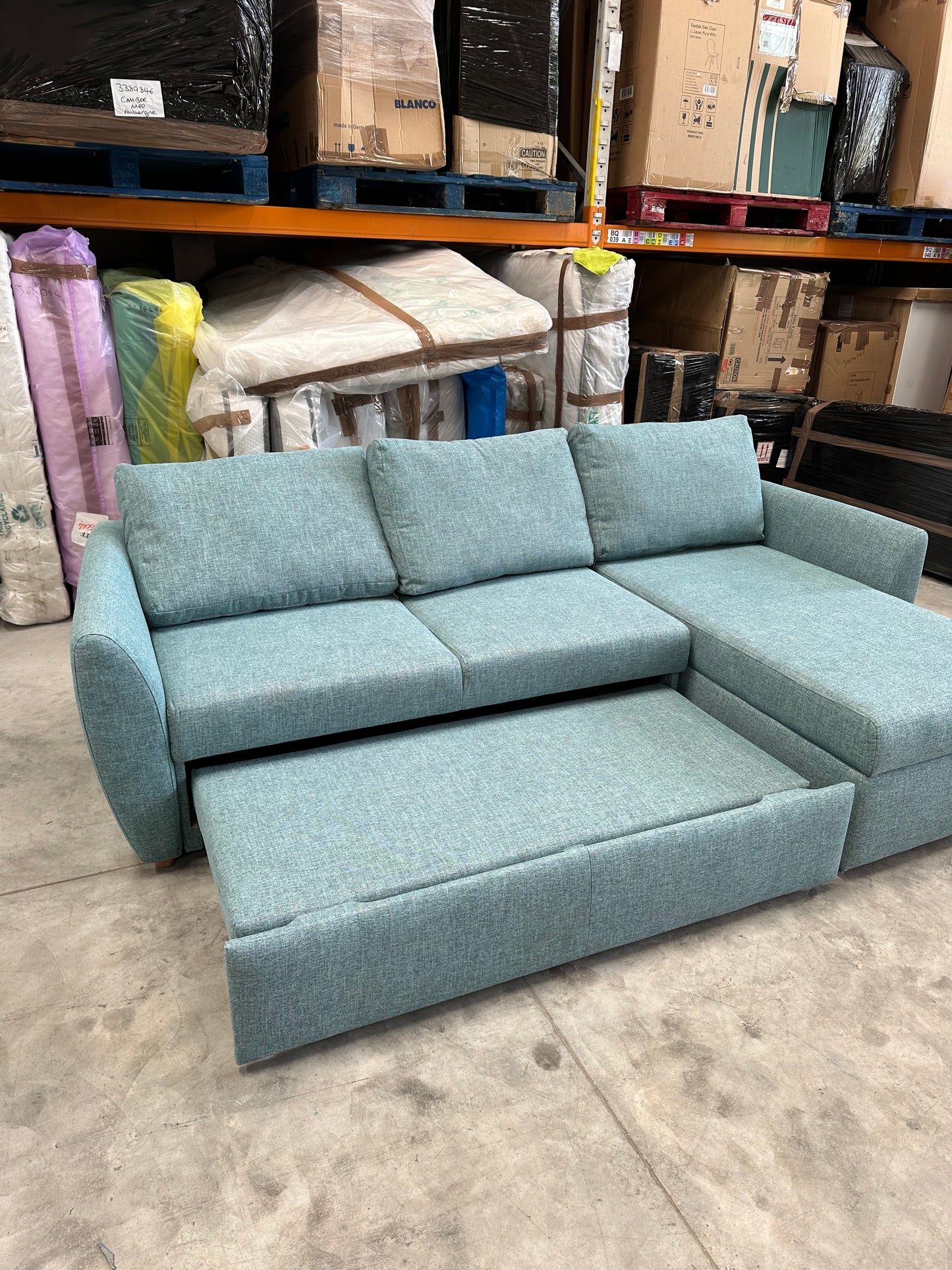 John Lewis Bailey II RHF Chaise End Sofabed Aquaclean Connie Teal