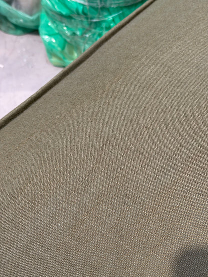 John Lewis Border Footstool, Dark Leg, Relaxed Linen Olive