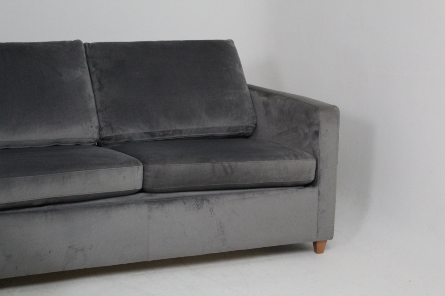 John Lewis Bailey II 4 Seater LHF Chaise End Sofa In velvet steel