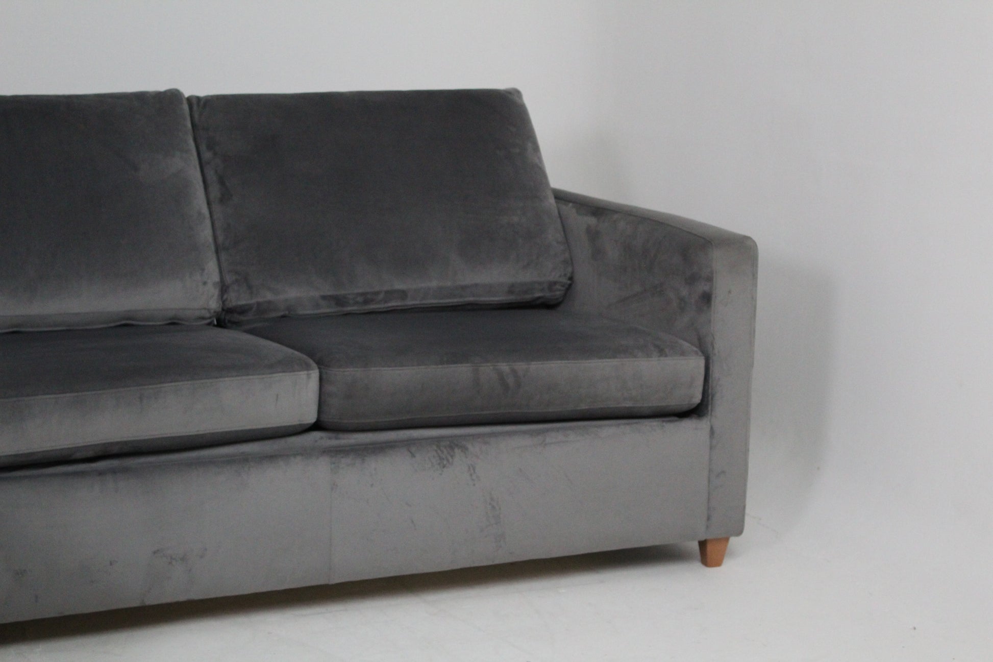 John Lewis Bailey II 4 Seater LHF Chaise End Sofa In velvet steel