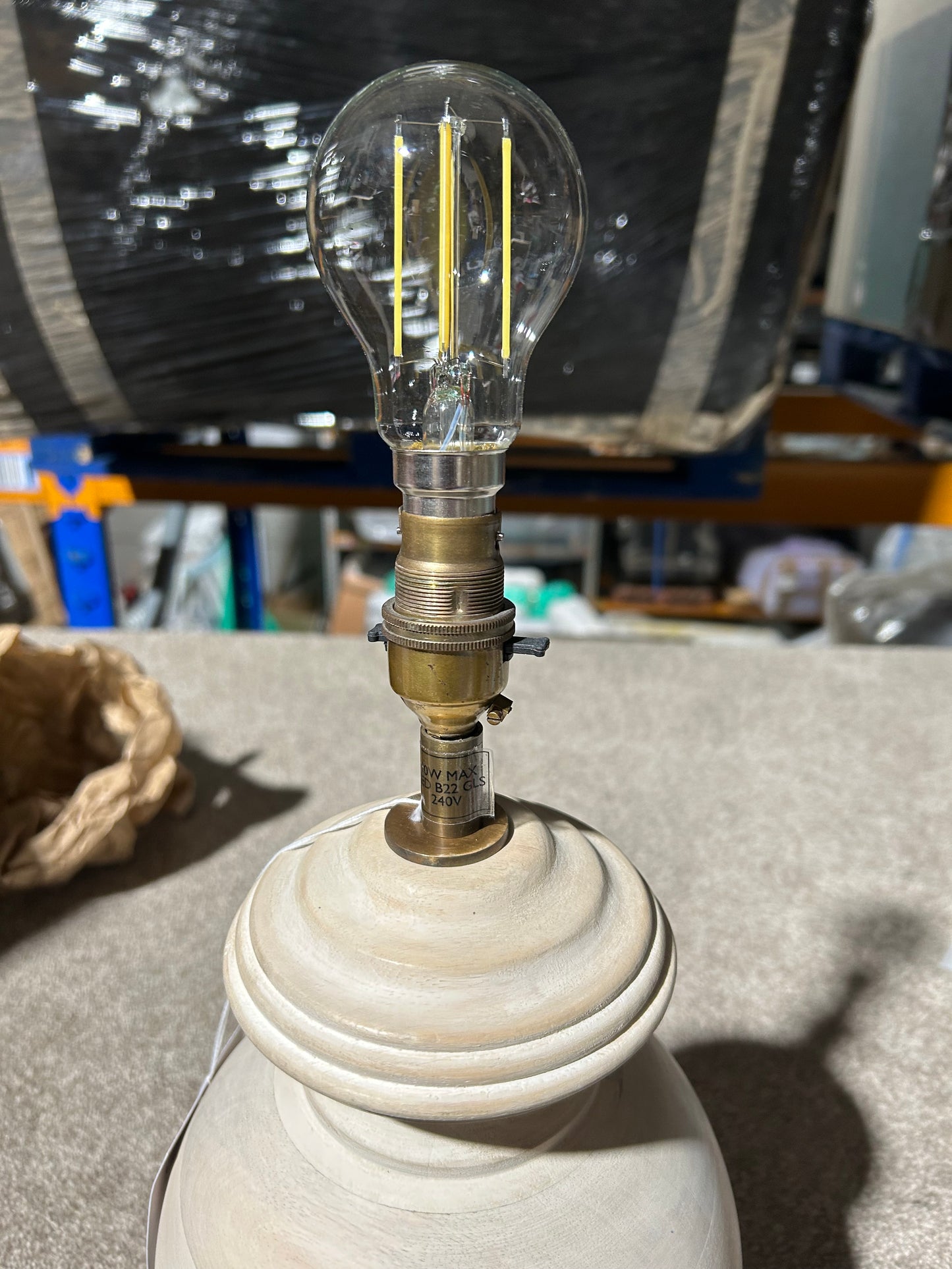 John Lewis Mango Wood Lamp Base, White Wash